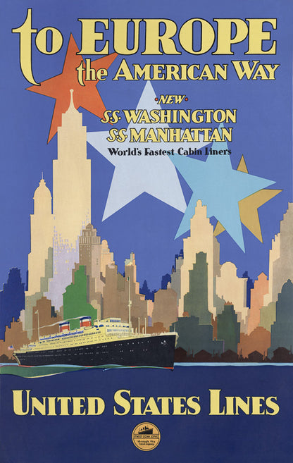 To Europe the American Way poster