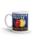 Delicious Fruits Quality Apples Crate Label coffee mug
