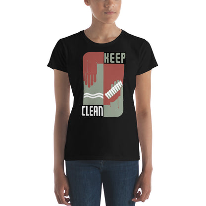 Keep Clean WPA Poster women's black t-shirt