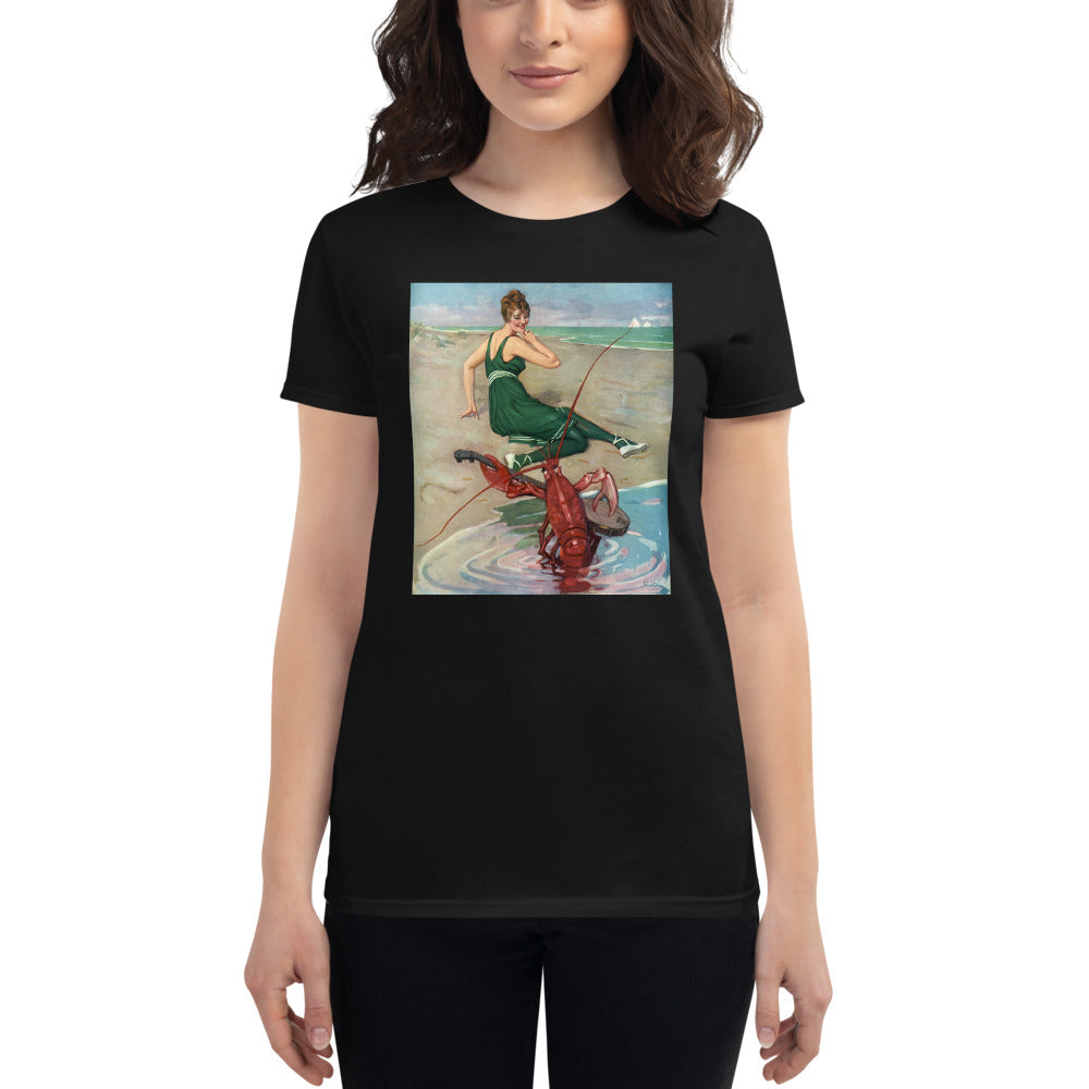 The Lobster Serenade poster women's black t-shirt