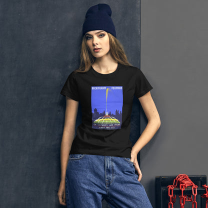 Buckingham Fountain poster women's black t-shirt
