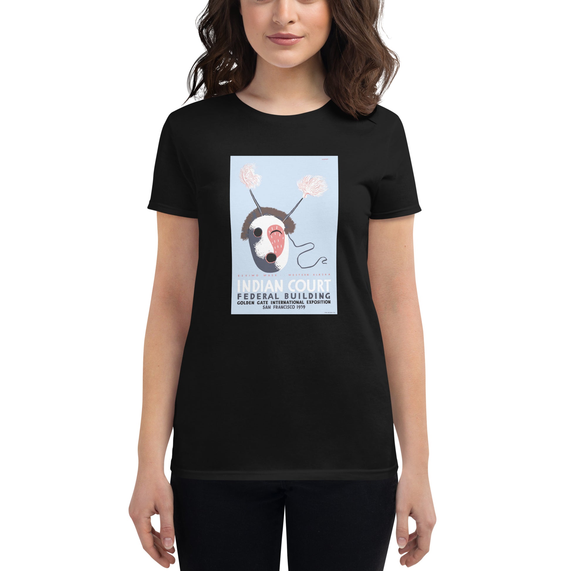 Indian Court: Eskimo Mask poster women's black t-shirt