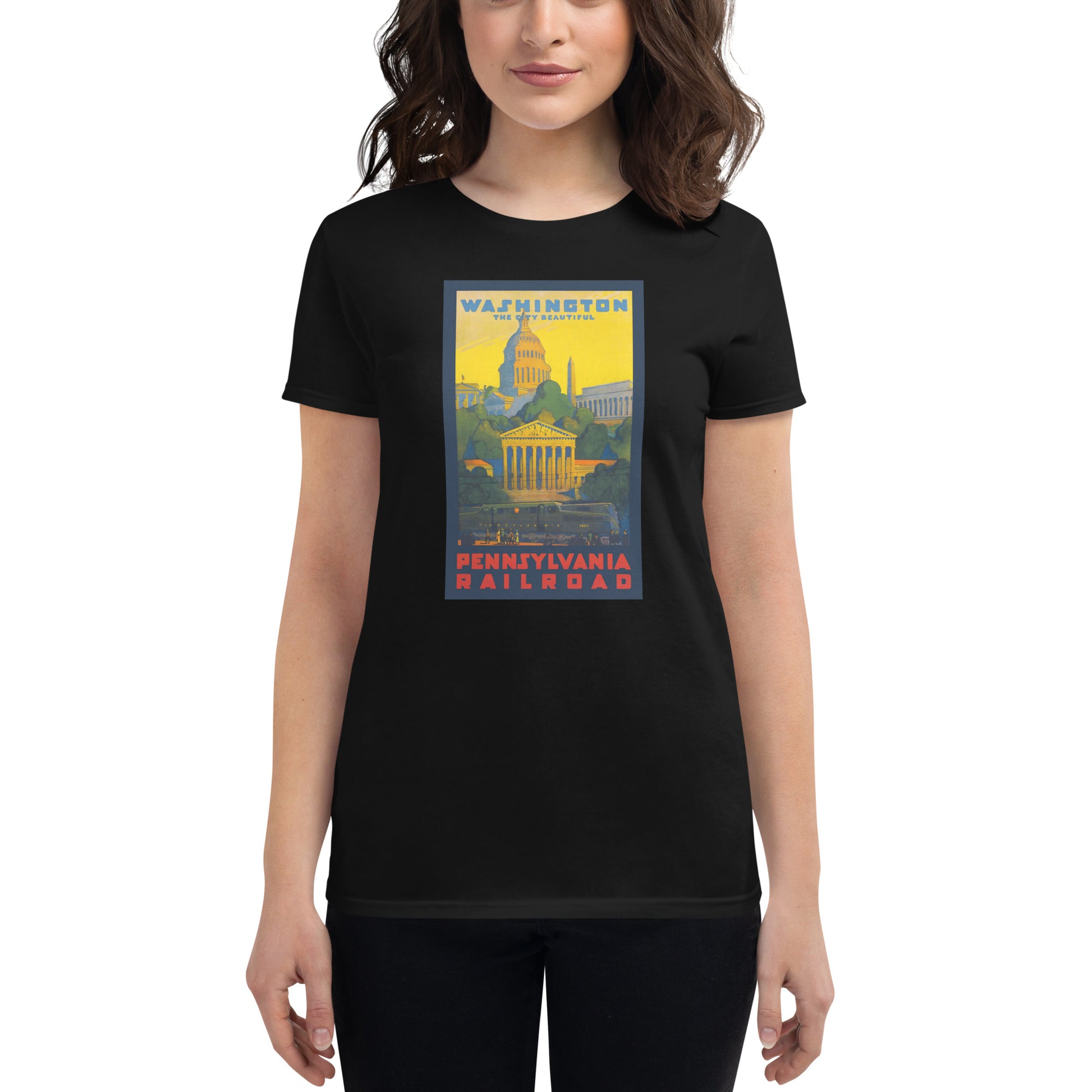 Washington, the City Beautiful Poster women's black t-shirt