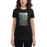 Adirondack Mountains: Lake Placid poster women's black t-shirt