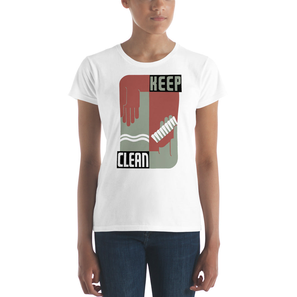 Keep Clean WPA Poster women's white t-shirt