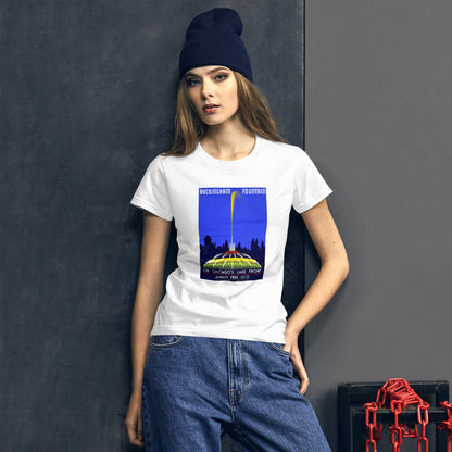 Buckingham Fountain poster women's white t-shirt