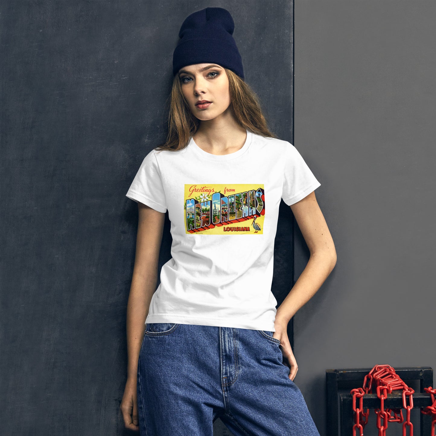 Greetings from New Orleans Postcard women's white t-shirt