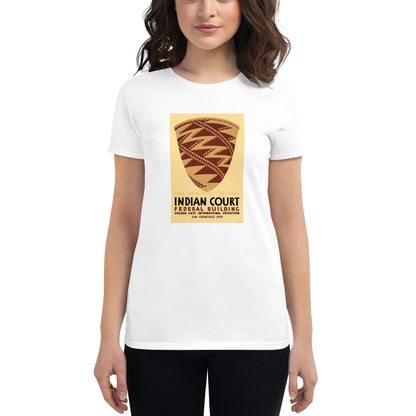 Indian Court: Pomo Indian Basket poster women's white t-shirt