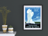 Yellowstone National Park Poster framed on wall